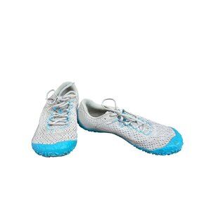 Merrell Vaport Glove 6 Womans tan blue vibram Trail running sneakers Sz 9